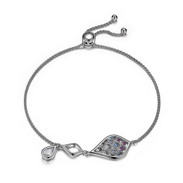 BR1LADN0-W-9 Island Life CZ and Multi-Colour Nano Mermaid Bolo Bracelet Size 9