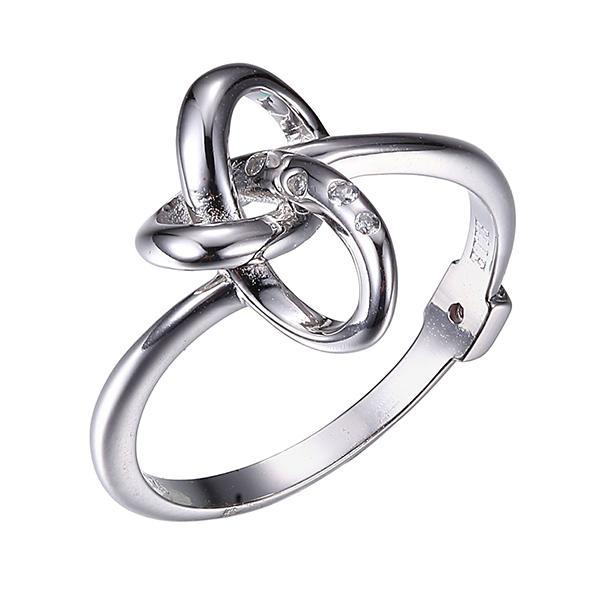 RR4LA8S00-W-7 Sterling Silver Cubic Zirconia Trinity Knot Ring Size 7