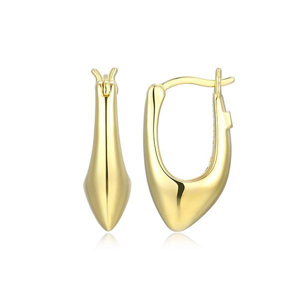 E32LCUUA0-Y Sterling Silver OASIS Gradual Puffy Oval Hoop Earrings