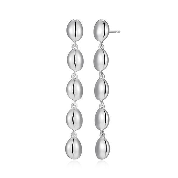 ER2AWAFA0-W Sterling Silver High Polished Long Pebble Drop Earrings