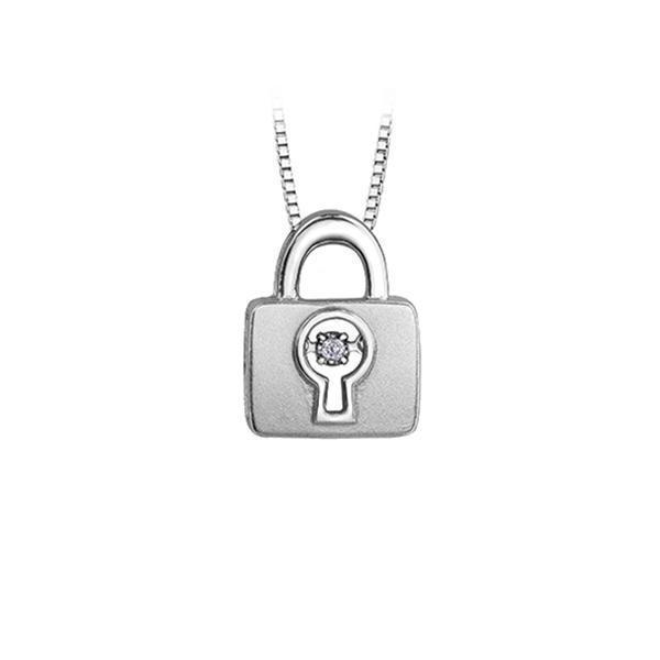 Diamond Pendant in Sterling Silver(0.02 CT. T.W.) - Silver