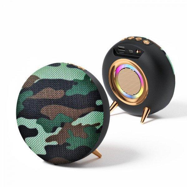 Jam Anywhere Wireless Bluetooth Subwoofer Portable, Colorful, Packed with Clear Sound, and Colorful Night Light KIBS36D for Universal Cell Phone And Bluetooth Device - camo