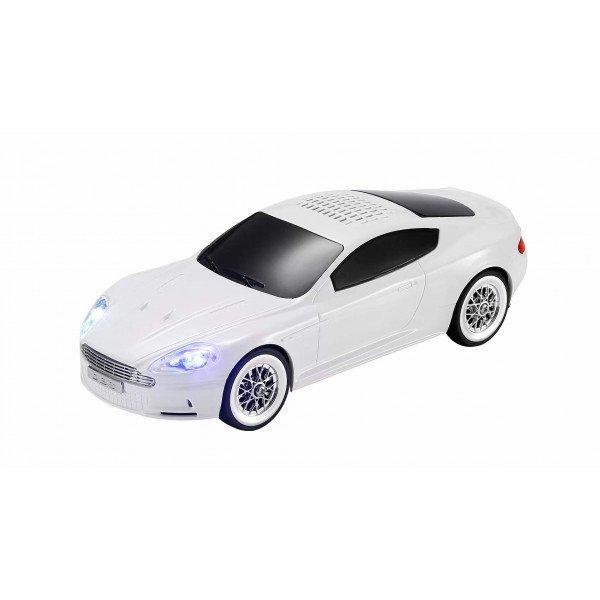 Modern Design Music Express Car Compact and Stylish Wireless Sound Bluetooth Speaker with LED Lights KIWS-593 for Universal Cell Phone And Bluetooth Device - White