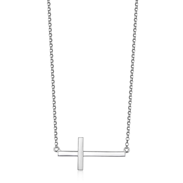 NR0LBGFA-W Devotion Cross Pendant Necklace