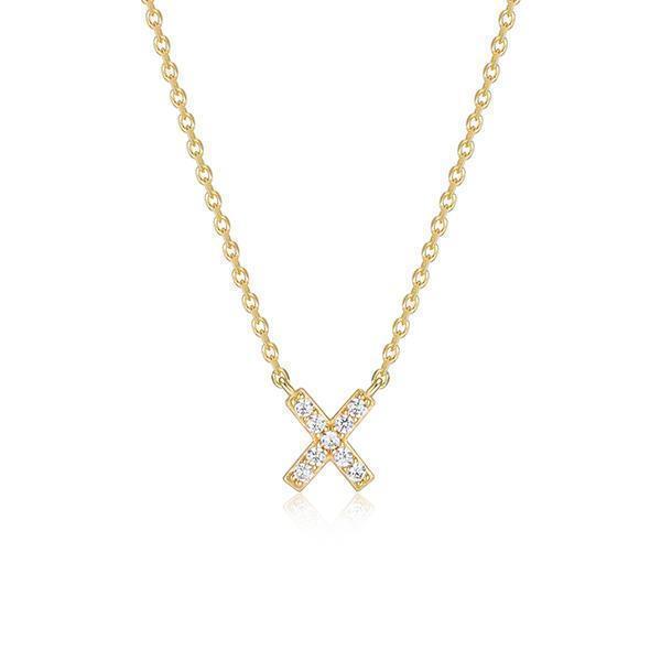 Diamondlite Cubic Zirconia Mini Initial X Necklace - Gold