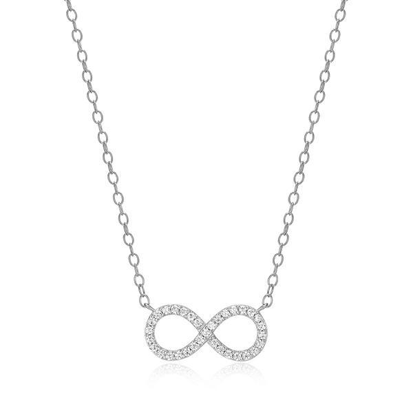 CJ Monte sterling silver lab­created diamond infinity necklace