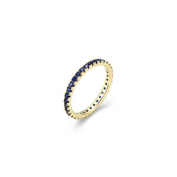 Goddess Created Sapphire Stackable Band Ring - Gold - Size 7
