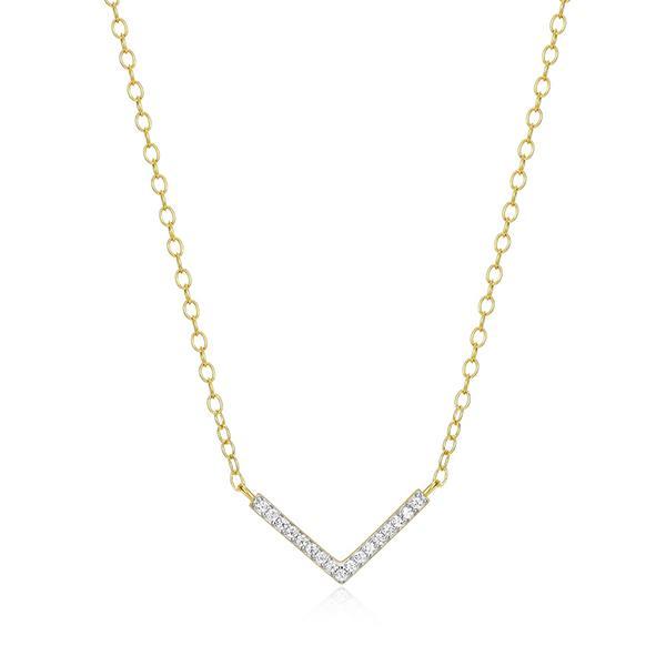 CJ Monte sterling silver lab­created diamond V­necklace