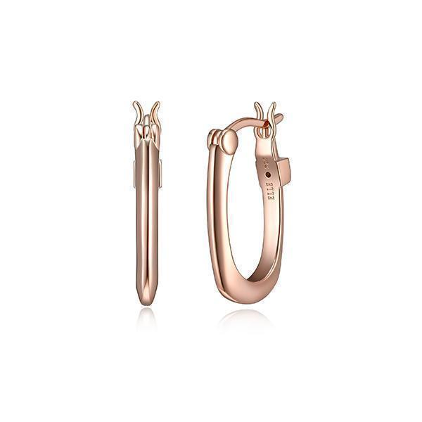 E32LCGK-R "Aureole" Sterling Silver Oval Hoop Earrings