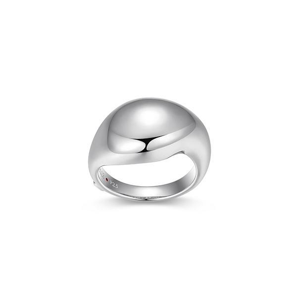 RR4LAJTA0-W-8 Sterling Silver RAINDROP Puffy High Polish Pear Shape Bypass Ring Size 8