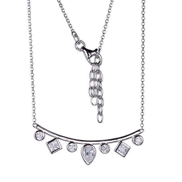 Diamondlite Cubic Zirconia Bezel-set Multi-stones Necklace in Silver