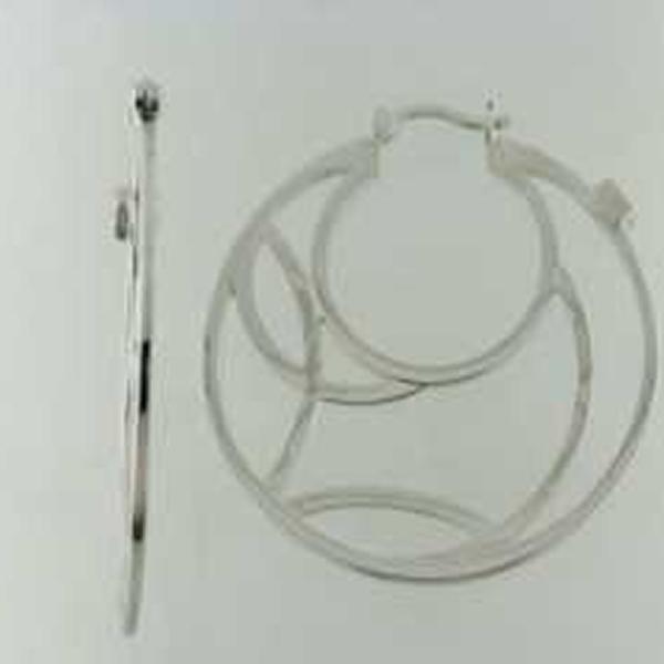 ER2LAS8A-W Medley Swirl Hoop Earrings