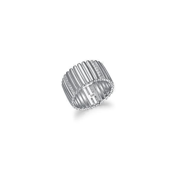 Diamondlite Cubic Zirconia Band Textured Ring - Silver - Size 7