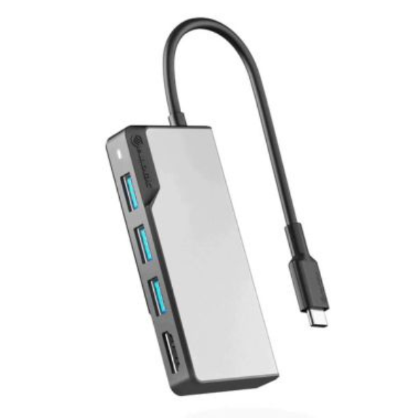 MS53221 Hub 5-in-1 USB-C 3x USB-A 3.1 HDMI 4K Ultra HD USB-C 100W Power Pass Through Fusion Core