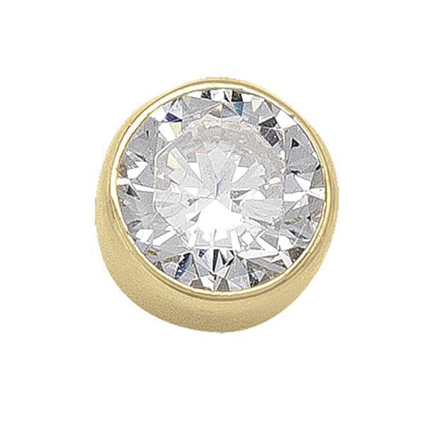 10K Gold Round Cubic Zirconia Stud Earrings