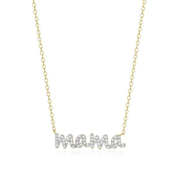 CJ Monte sterling silver lab­created diamond mama necklace