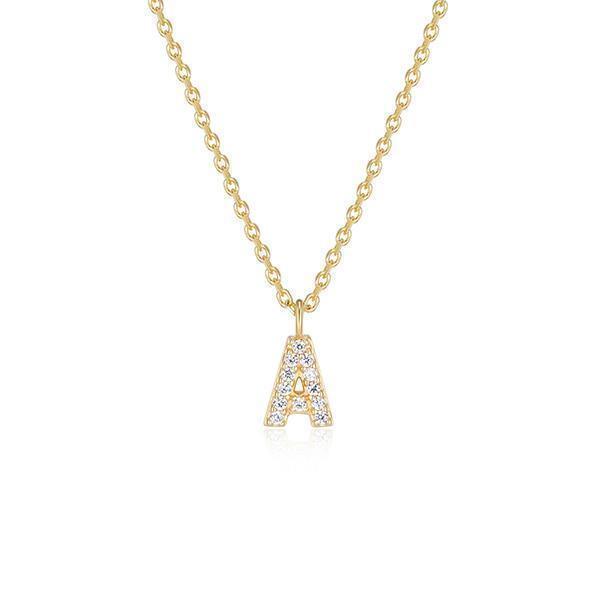 Diamondlite Cubic Zirconia Mini Initial A Necklace - Gold