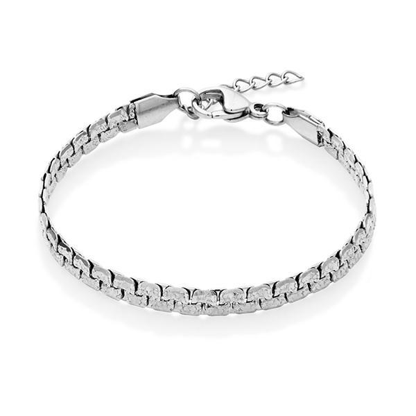 CJ STEELX High Polish Textured Fancy Bracelet Size 6.5 - Silver