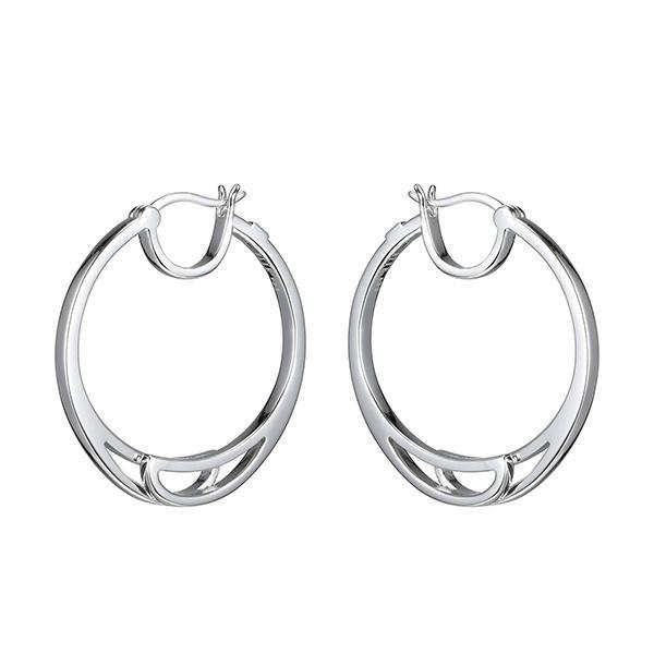ER2LCE8A0-W Sterling Silver EMBRACE 32mm Hoop Earrings