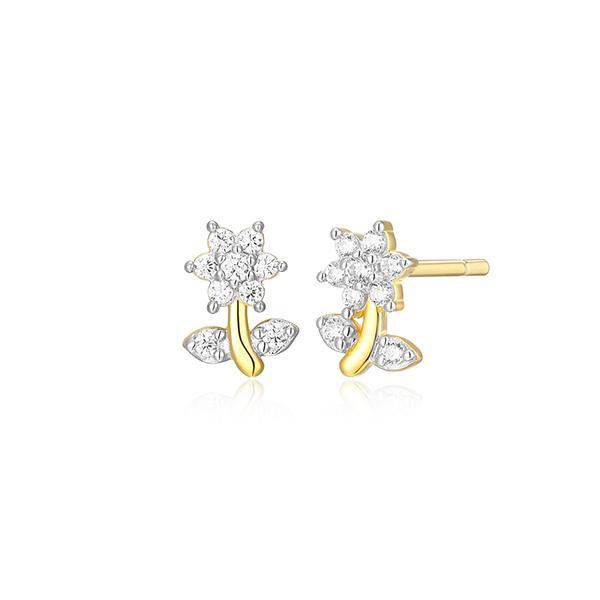 CJ Monte sterling silver lab­-created diamond daisy stud earrings