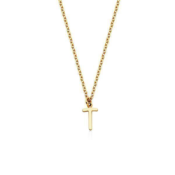 CJ Steelx Carded Letter "T" Necklace - Gold