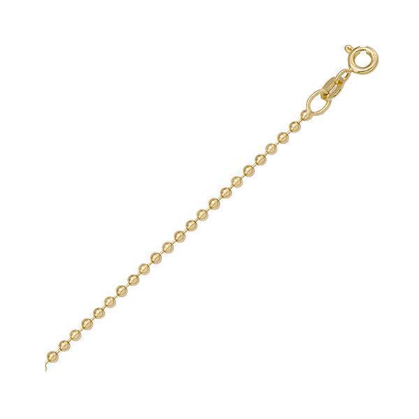 18" 18K Gold Bead Necklace - 3 gm