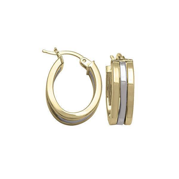 14K Two Tone Gold Hoop Earrings