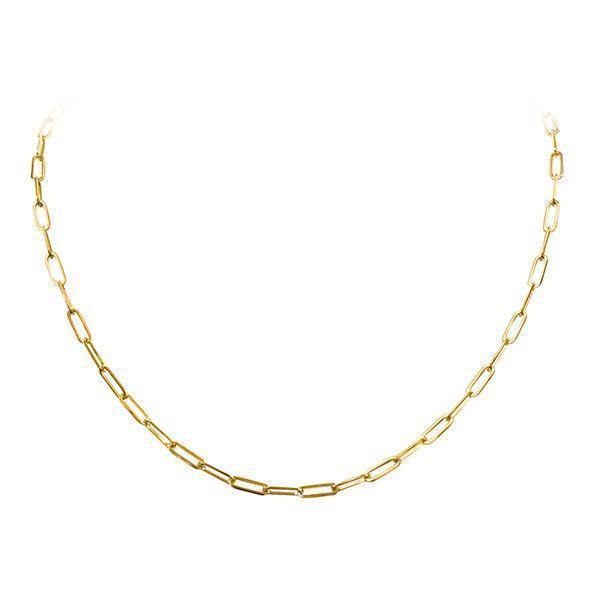 14K Gold Paperclip 3mm Gauge 18" Necklace - 6.1 gm