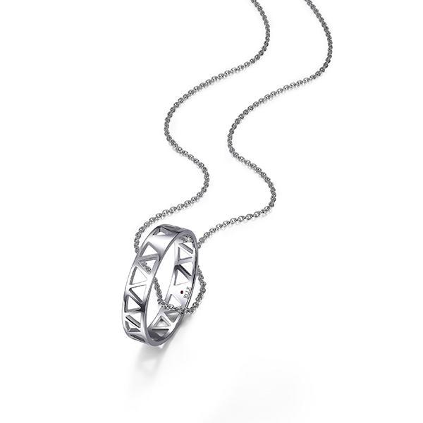 NR3LAJ0A0-W-32 Sterling Silver Large Circle Necklace Size 32