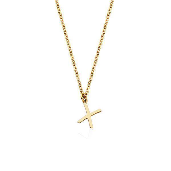 CJ Steelx Carded Letter "X" Necklace - Gold