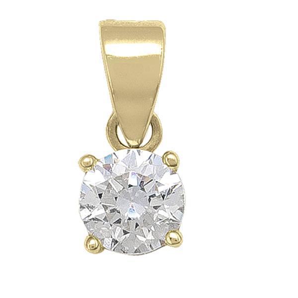 10K Gold Cubic Zirconia Pendant - 0.8gm