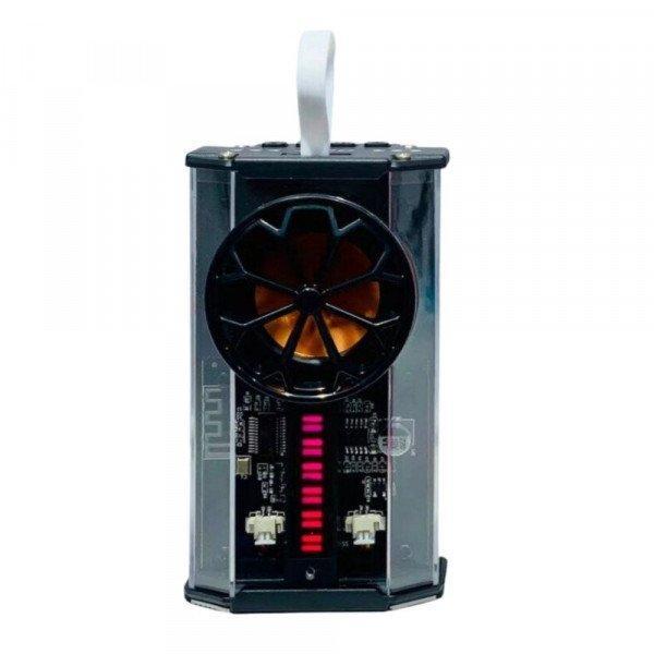 Mecha Bluetooth Speaker: Transparent Steel Cannon Design, Light Rhythm, TWS Subwoofer P90 for Universal Cell Phone And Bluetooth Device - Black