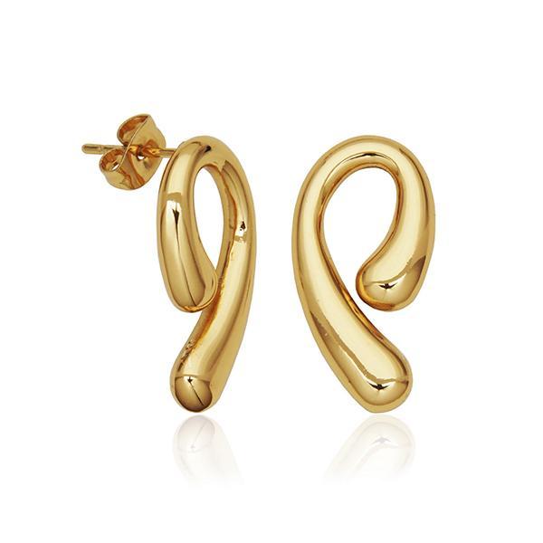 CJ STEELX Puffy Sculptural Earrings - Gold