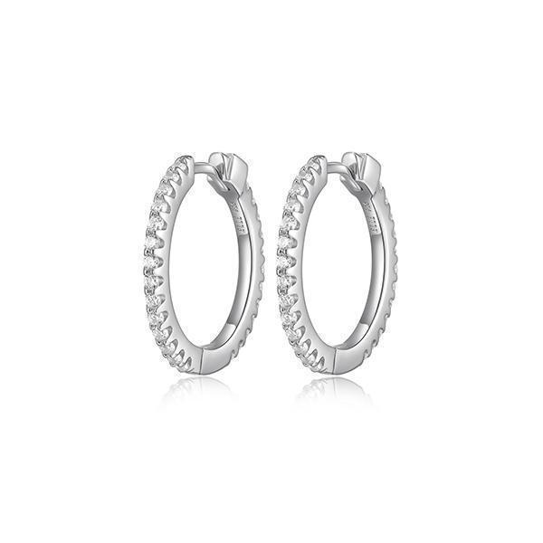 ER2LCMD-W "Stardust" 20mm Hoop Earrings with Clear Cubic Zirconia