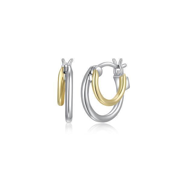 ER2LCNV-2T "Simpatico" 14mm Double Layer Hoop Earrings