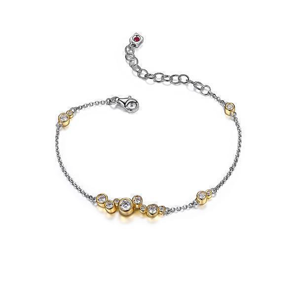 BR1LAEF-2T "Bubble" 2 Tone Bubble Cluster Bracelet