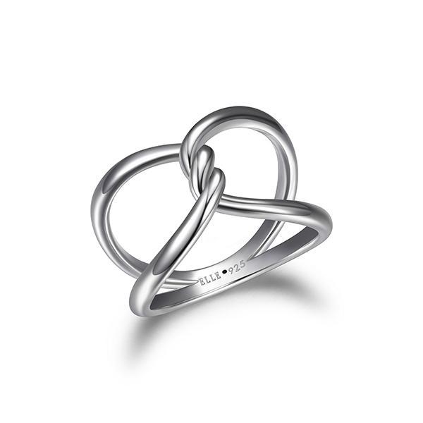 RR4LAAUA0-W-6 Sterling Silver TWIST Cubic Zirconia Open Ring Size 6