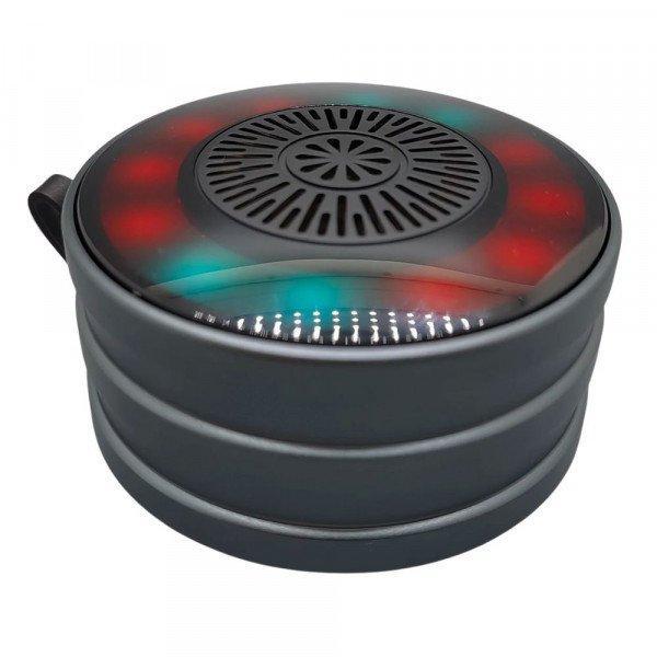 Universal Portable Bluetooth Speaker with RGB Lights - Mini Round Shape Design for Wireless Music Streaming KIOP-18 for Universal Cell Phone And Bluetooth Device - Black