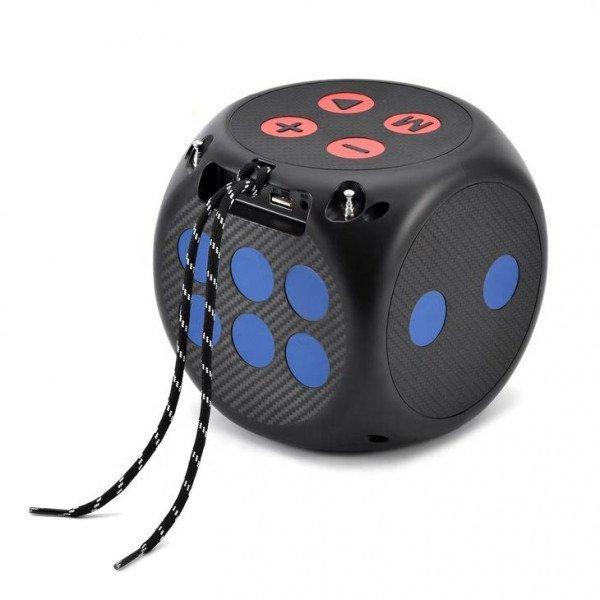 LED Dice Speaker: Portable, Wireless Bluetooth, Square Music Player for Gaming KIA2023 for Universal Cell Phone And Bluetooth Device - Blue