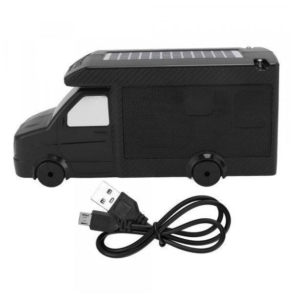 Recreational Vehicle Van Design Portable Bluetooth Speaker - Solar Powered, Multi-Media Compatibility KIL315 for Universal Cell Phone And Bluetooth Device - Black