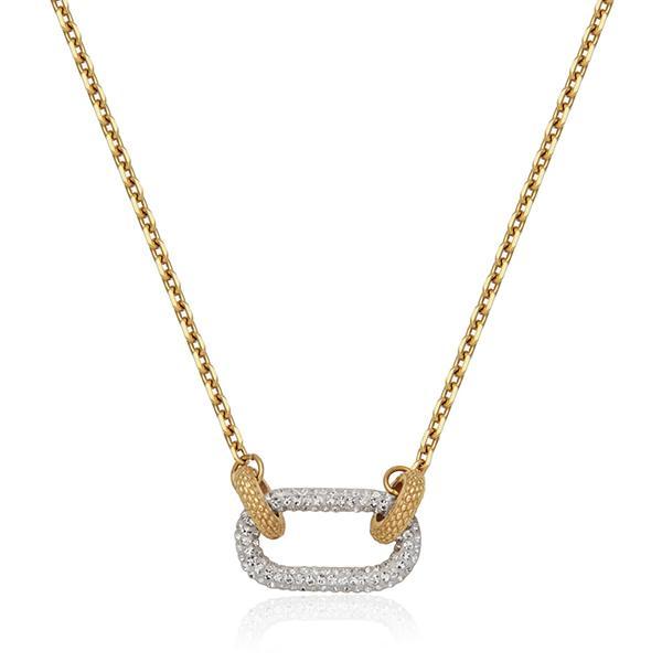 CJ STEELX Preciosa Crystal Interlink Pendant Necklace Size 16 - Gold