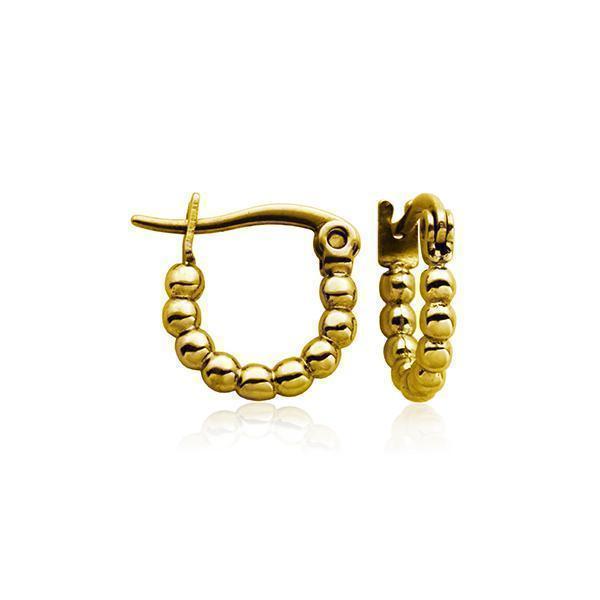 CJ Steelx 12mm Bead Hoop Earrings - Gold