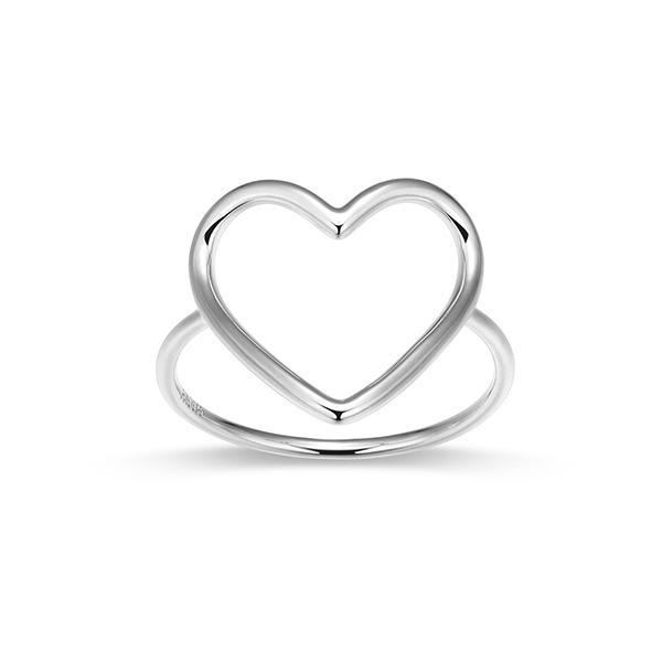RR4ATSVA0-W-7 Sterling Silver Open Heart Ring Size 7