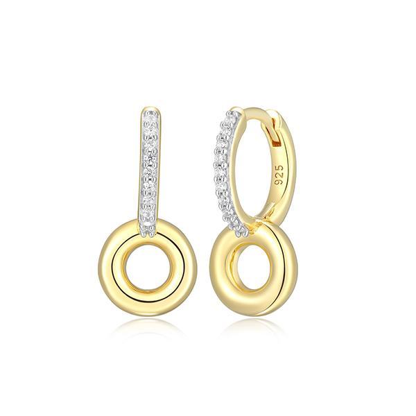 CJ Monte sterling silver lab­-created diamond 18mm open circle hoop earrings