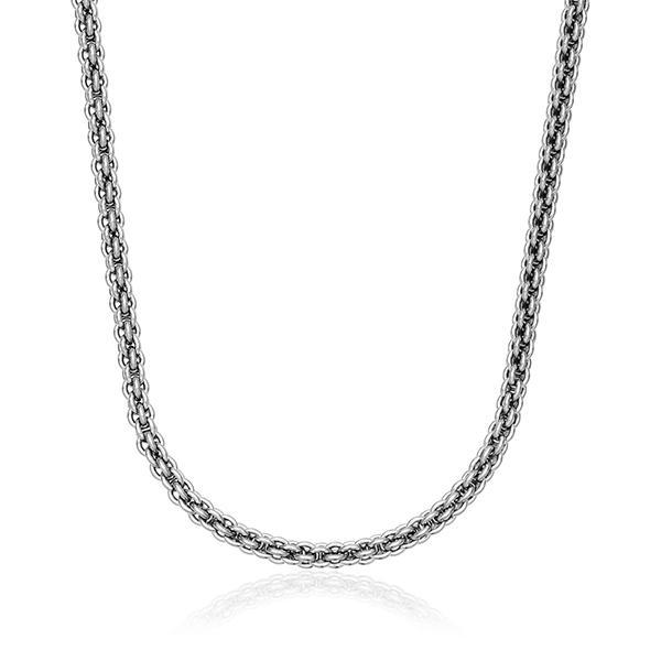 CJ STEELX Round Multilink Chain Necklace Size 16 - Silver