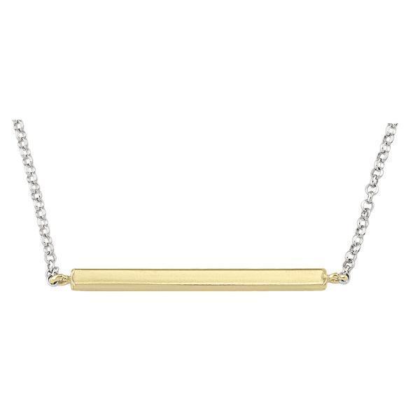 Sterling Silver Fashion Necklace with Pendant - Golden bar
