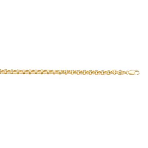 10K Gold Hollow Rolo 7" Bracelet