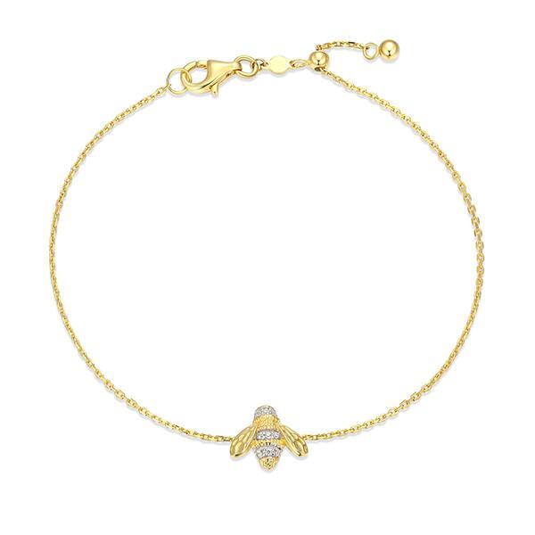 CJ Monte sterling silver lab­-created diamond honeybee adjustable bracelet