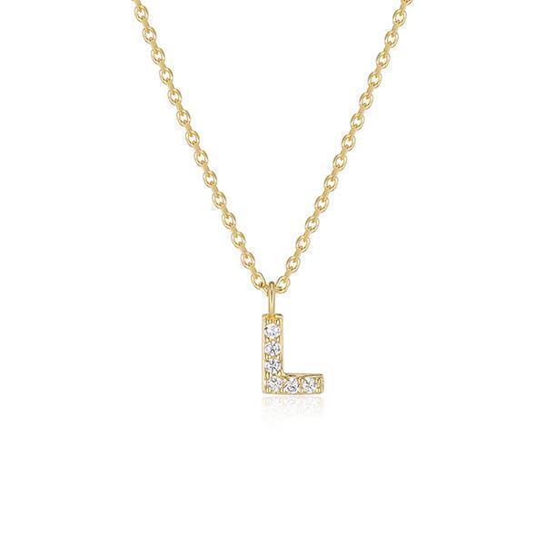 Diamondlite Cubic Zirconia Mini Initial L Necklace - Gold