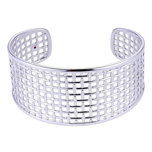 BR1LAA5A-W-7 Secret Garden Basket Detail Cuff Bracelet Size 7